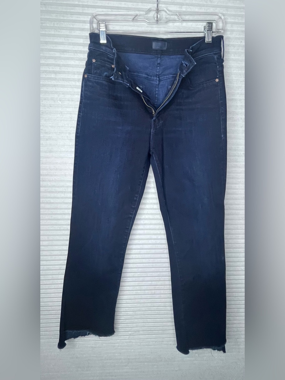 MOTHER the Insider Crop Step Fray Jeans After Party Wash Size 28 - Picture 5 of 14